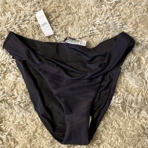 J. Crew NWT Black Ribbed High Rise Cheeky Bikini Bottom Women’s Size Small